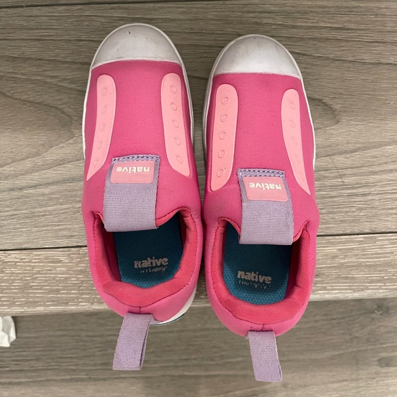 👟 EEUC NATIVE Runners Toddler Girls C13: Pink/White “JEFFERSON HERO” slip on - Picture 5 of 6